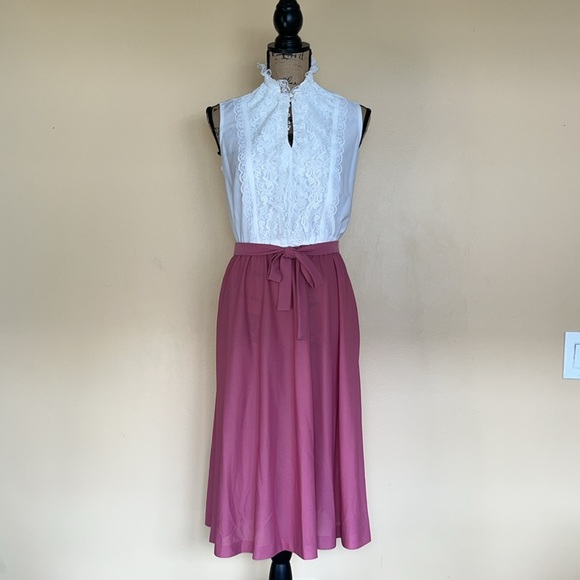 Vintage Ruffled Lace Trim Dress with Bolero - Picture 1 of 15